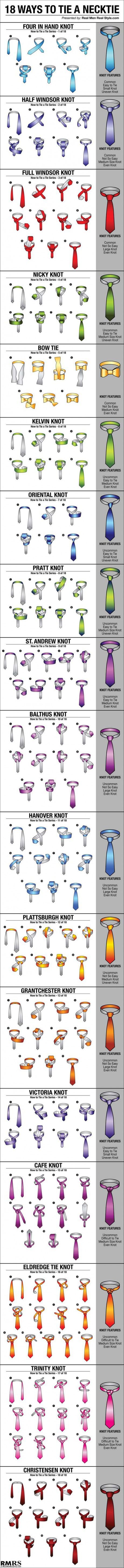 18 Ways to Tie a Necktie